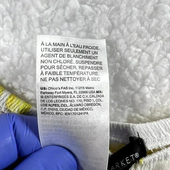 White House Black Market Pineapple print romper L Off Shoulder tie belt tassels - Picture 13 of 15